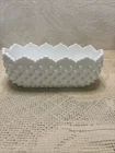 Vintage Fenton Milkglass Hobnail Scalloped Oval 8.5” Planter Farmhouse Decor