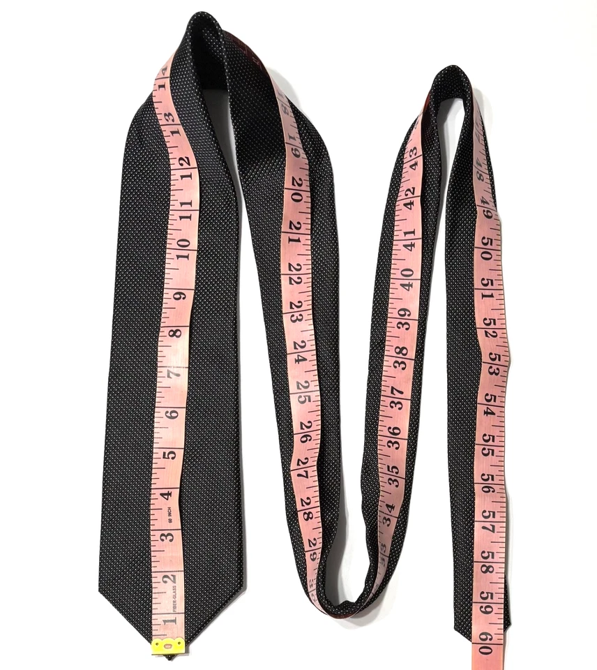 Jones New York 领带黑色背景白色小圆点 100% 真丝 3.5X60 — 第 4/4 张图片