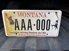 Montana Newspaper Association License Plate AAA-000 Collectible