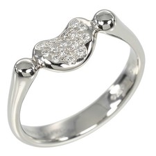 TIFFANY&Co. Bean Ring Pt950Platinum/Pave diamond #5.6(US Size) 5.5g Women