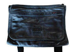 Tumi Briefcase Leather 37cm X 10cm with strap, pre-owned in fair condition