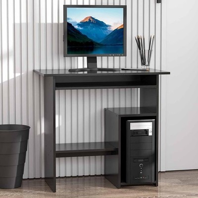 Computertisch ausziehbar Tastaturablage Ablagen Home Office Arbeitsplatz schwarz