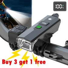 USB Rechargeable LED Bicycle Headlight Waterproof Bike Front Headlight w/ Horn