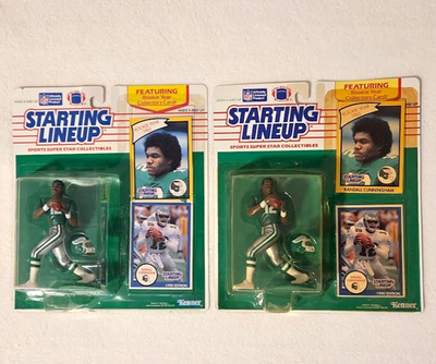#ad 2x lot 1990 RANDALL CUNNINGHAM Starting Lineup Philadelphia Eagles SLU NFL $24.95