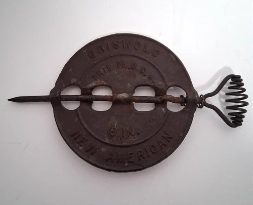 Antique Griswold Erie PA 6" New American Reversible Cast Iron Damper 1426