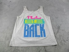 Vintage Sun Sportswear Shirt Mens XL Gray I'll Be Back Tank Top 80s Neon