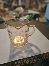 Vintage Kellogg's Pink Depression Glass 1 Cup Liquid Measuring Cup 3 Spout