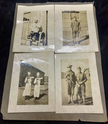 Lot of 4 World War I WW1 Photos Pictures - Soldiers - Cooks - Military
