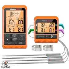 Digital BBQ Thermometer with Smart Alerts & 4 Color-Coded Probes - 1000ft Range