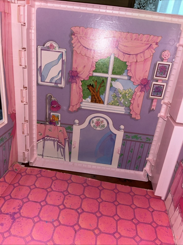 Barbie Fold 'N Fun House Vintage 1992 Mattel con algunos accesorios Pink House Foto 3 de 4