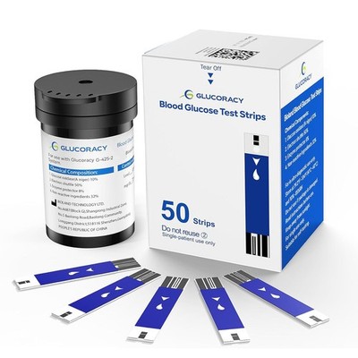 Glucoracy Glucose Test Strips, 50 Ct, Only Works with G-425-2/G-425 Blood Sugar
