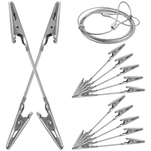 Photo Folder Hanging Display Set Clips String Wire Clamps Picture Kit