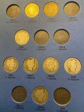 Barber quarter set 35 diff dates Melt $303 key dates 97-0,99-s,02-s,03-s,12-s