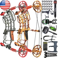 Compound Bow Kit Steel Ball Arrows 30-60lbs Dual-use Hunting Fishing Archery