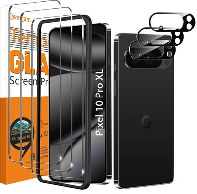 QsmQam 3 Pack Screen Protector for Google Pixel 10 Pro XL + 3 Pack Camera Lens P