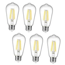 Dimmable Vintage LED Edison Bulbs, 6W, Equivalent Warm White 2700k 6 Pack