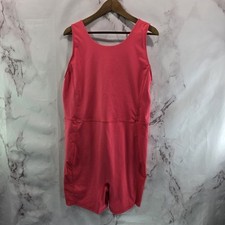 Fabletics Jumpsuit Womens 3X Pink Tank Shorts Bike Unitard Active Rhomper