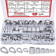 Twidec/240PCS 304 Stainless Steel Wire Rope Cable 240PCS Kit, Kit 