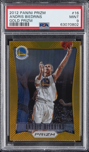 2012 Panini Prizm Gold Prizm #16 Andris Biedrins 4/10 PSA 9