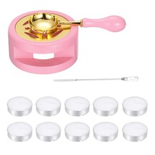 Wax Stamp Seal Kit Sealing Warmer Spoon Flat Stick Candle, Pink