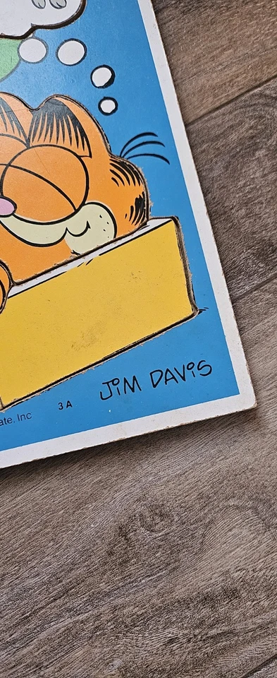 1978 Playskool Wooden Puzzle ~ Garfield "Nap Time" ~ 7pc ~ 12" x 9" - Image 2 of 4