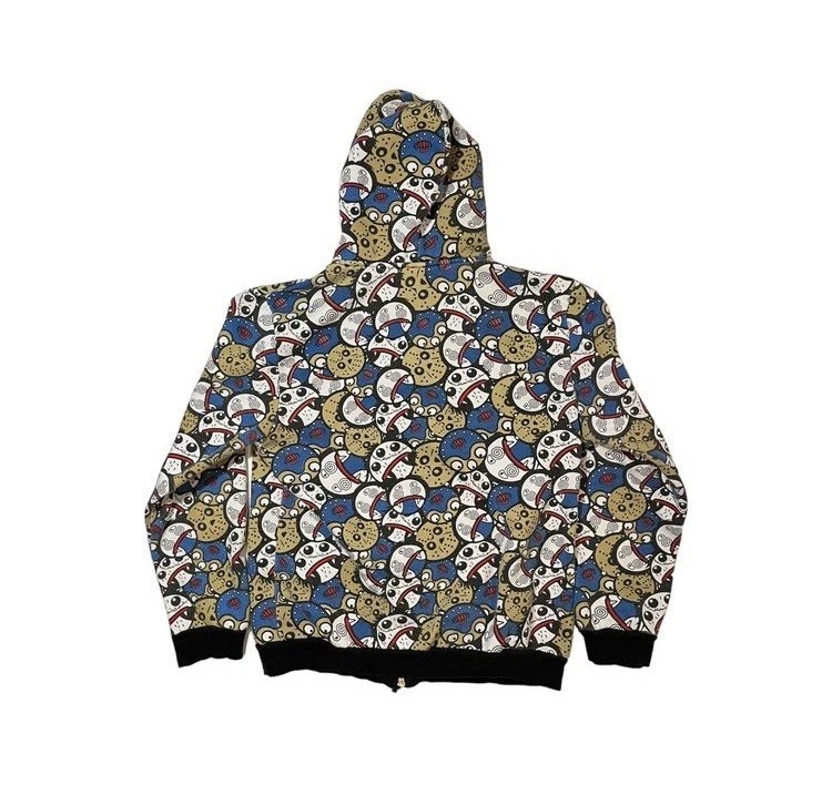 A BATHING APE (BAPE) Felpa con cappuccio zip intera Y2K Devil Nut Jason Mask streetwear giapponese