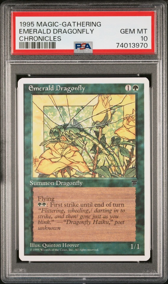 1995 Magic The Gathering Emerald Dragonfly PSA 10 GEM MINT Chronicles MTG - Image 3 of 4