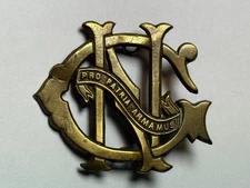 1835-1880, MILITIA MONOGRAM CARTRIDGE BOX PLATE, 7th REGIMENT, NEW YORK, NG