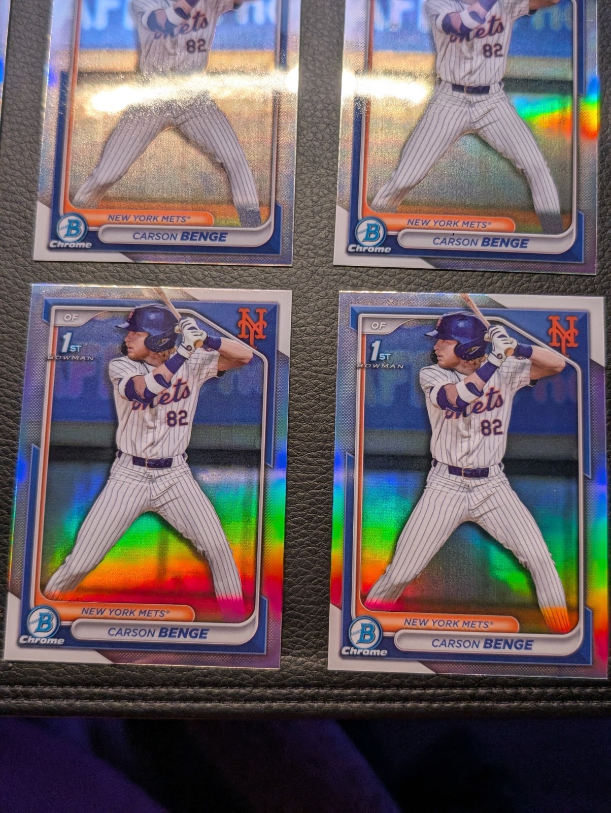 QTY 2024 Bowman Chrome CARSON BENGE 1st REFRACTOR #BDC-28 - NY Mets RC  view 3