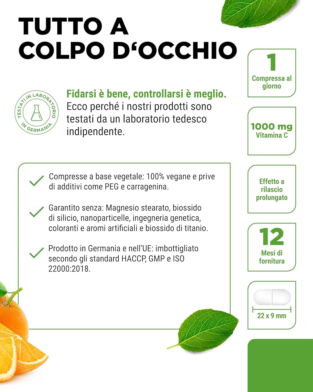 Vitamina C 1000Mg - 365 Compresse in Un Anno Di Fornitura - Effetto Rilasciato N - 4
