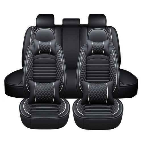 5-Seats Car Seat Covers Luxury PU Leather Front Rear Cushion Full Set Universal - Picture 21 of 40