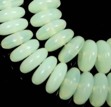50 Czech Glass Rondelle Beads - Milky Jonquil 6x2mm