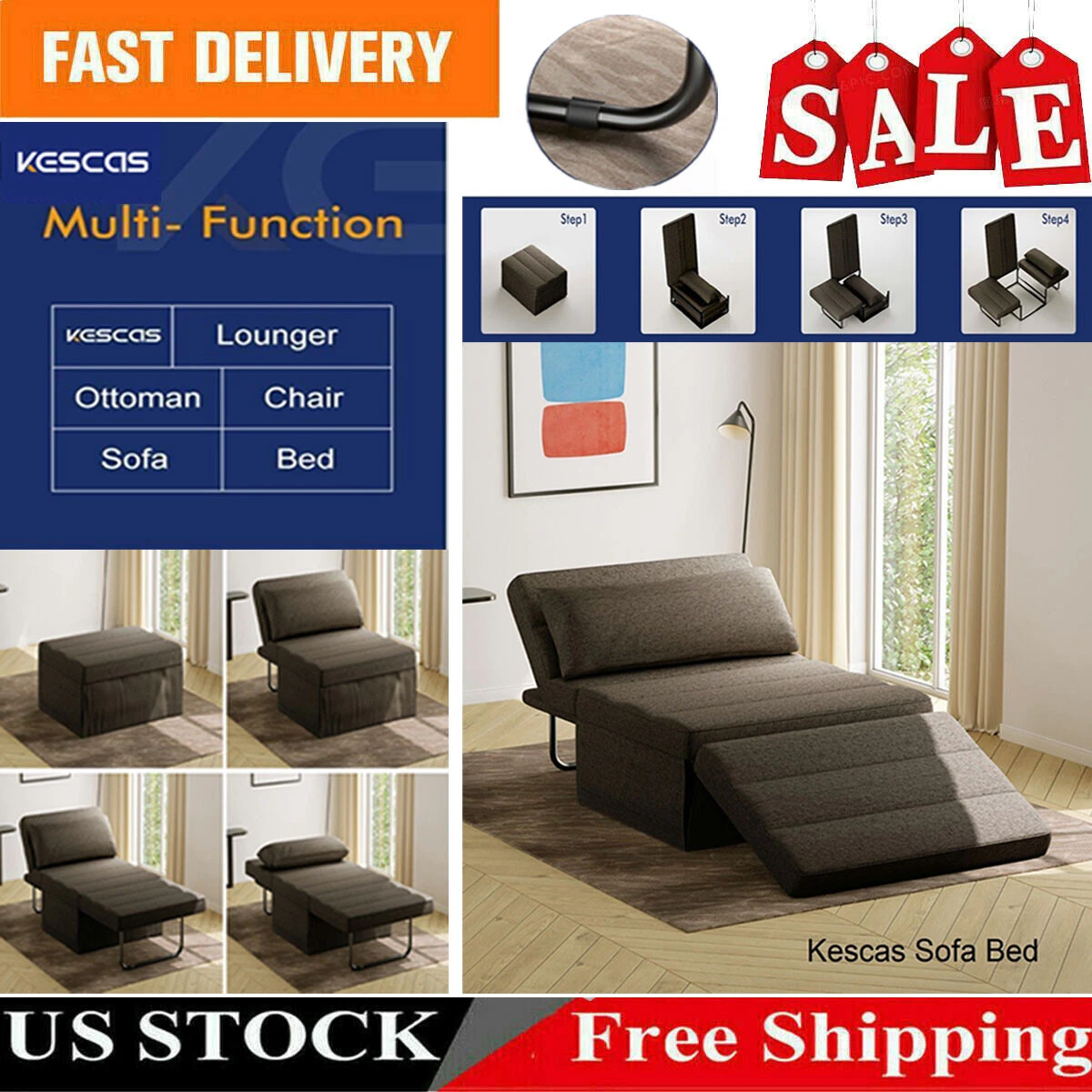 5 in 1 ottoman chair sale