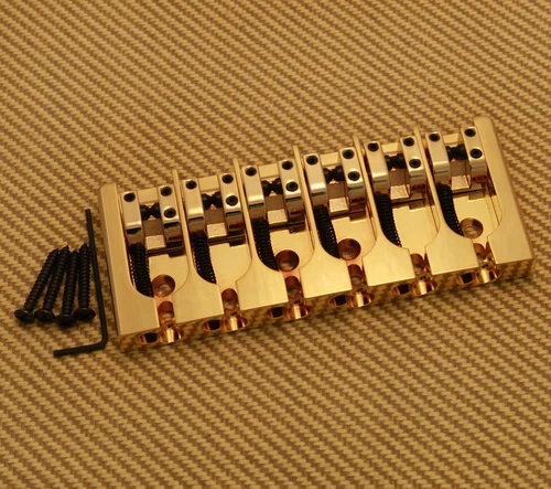 5A600BB-708 Hipshot A Series 6-String Bass Bridge USA Made Gold over Brass