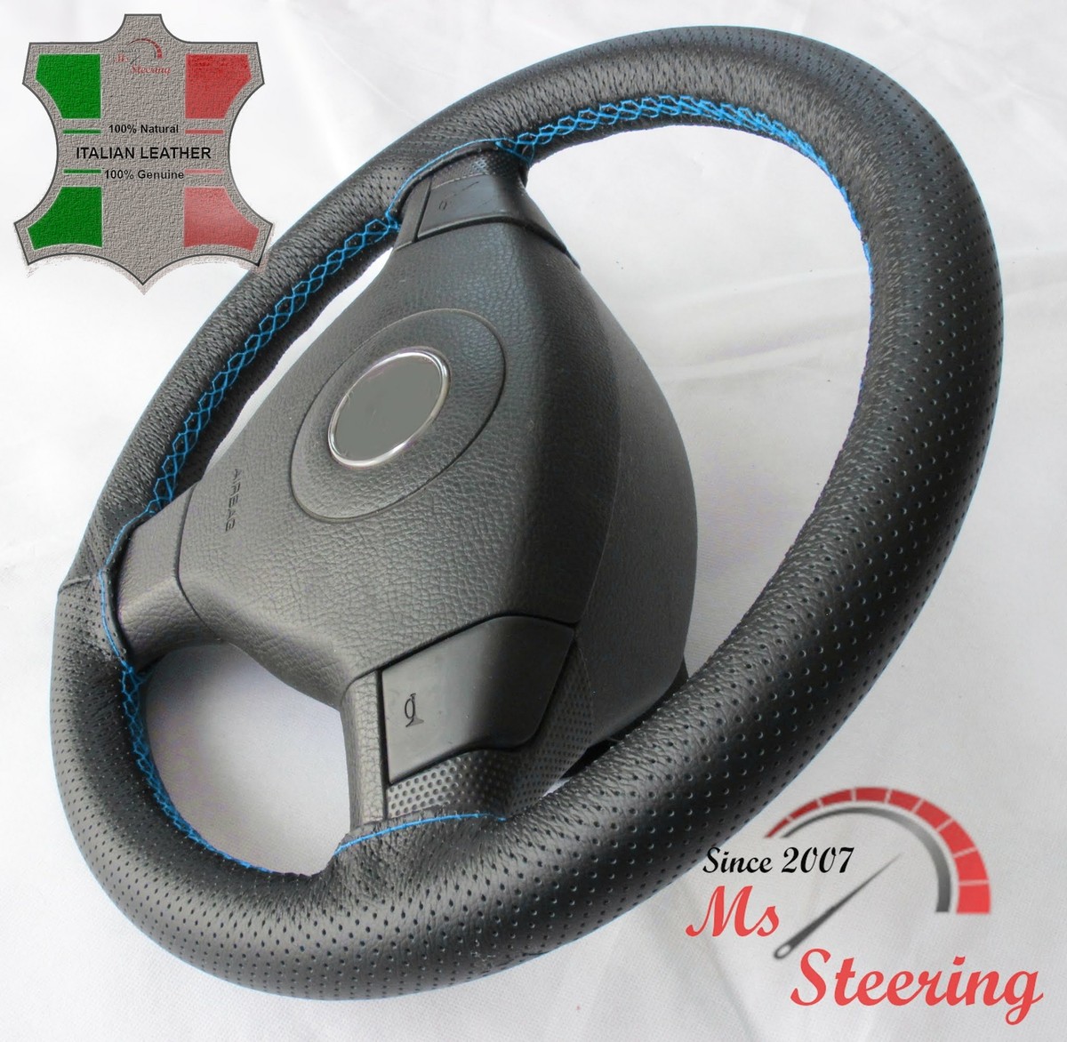 Custom Steering Perforated Leather Steering Wheel Cover For Vauxhall Corsa D 2006-2014