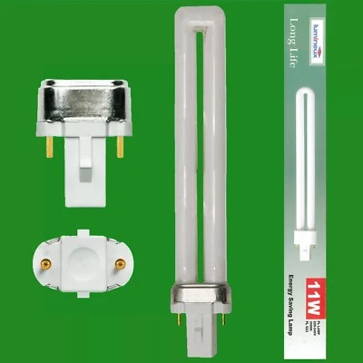 LUMINEUX 4x 11W G23 2 pin Low Energy CFL PL-S PLS Stick Light Bulbs 3500K White Lamp