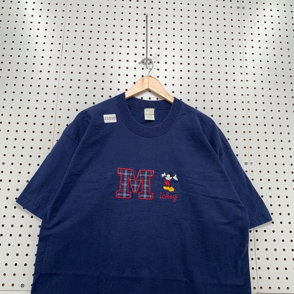 Camisa De Colección Disney Mickey Mouse Azul Puntada Única Bordada Para Hombres XL 23.5X32.5 Foto 2 de 4