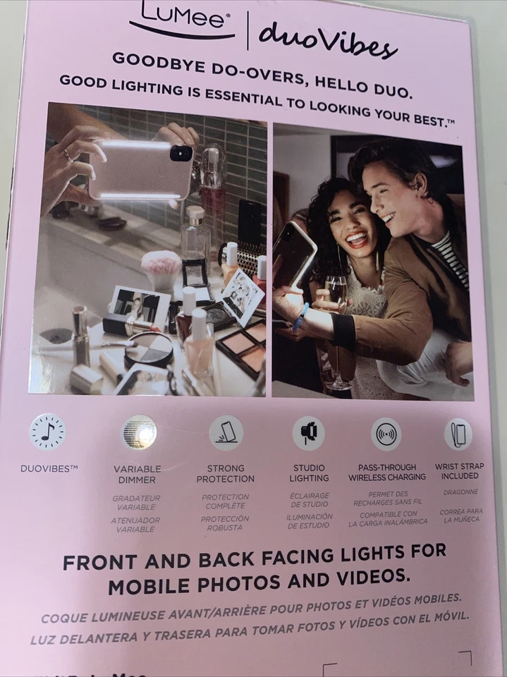 LuMee Duo Instafame Lighted Cases For IPhone Xs X Case Black Glitter UNIQUE~NEW - Image 4 of 4