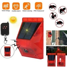 6 LED Solar Alarm Light Solar Strobe Light Remote Motion Sensor Waterproof Lamp