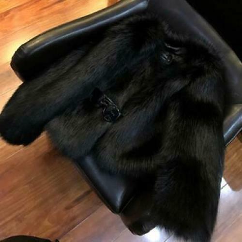 Women's Faux Fur Parkas Coat Short Jackets Slim Fit Thicken Crew Neck Korean OL - Picture 10 of 16