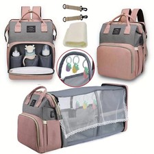 Baby Diaper Bag Backpack Changing Pad Shade Mosquito Net Wet and Dry Carry