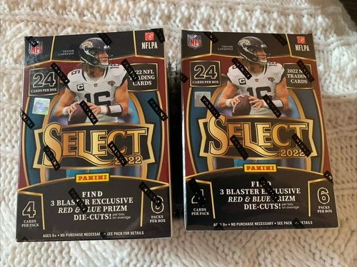 2022 Panini Select Football Blaster Box -Lot Of 2 - Sealed-Red And Blue Die Cuts
