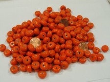 2 Pounds India Handmade Orange Glass Beads Wholesale Bulk Lot 162C   