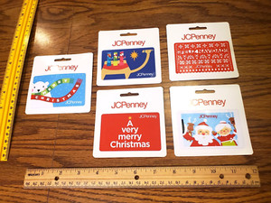 LOT of 5 BRAND NEW JC Penney Christmas Gift Cards No $ Value Collectible SEE PIC