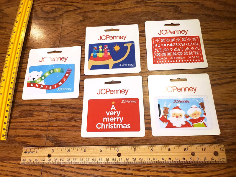 LOT of 5 BRAND NEW JC Penney Christmas Gift Cards No $ Value Collectible SEE PIC