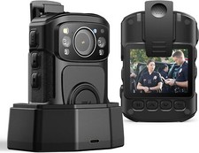 BOBLOV 4K Body Camera Audio Video Record Night Vision 128GB GPS Police Camcorder