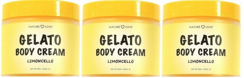 (3) Nature Love Gelato Limoncello Hydrating Smooth Shea Butter Body Cream 9 Oz