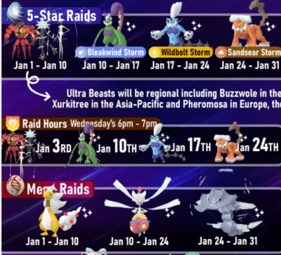 Any Legendary in Raids 10 Raids Shiny Chance 100iv Chance