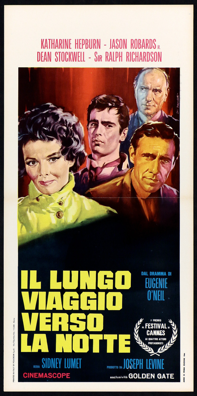 Locandina originale film Il lungo viaggio verso la notte (1962) - Regia di Sidney Lumet