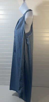ヴィンテージ Old Navy Shift Dress Medium Sleeveless Denim Look Wide Neck Style
